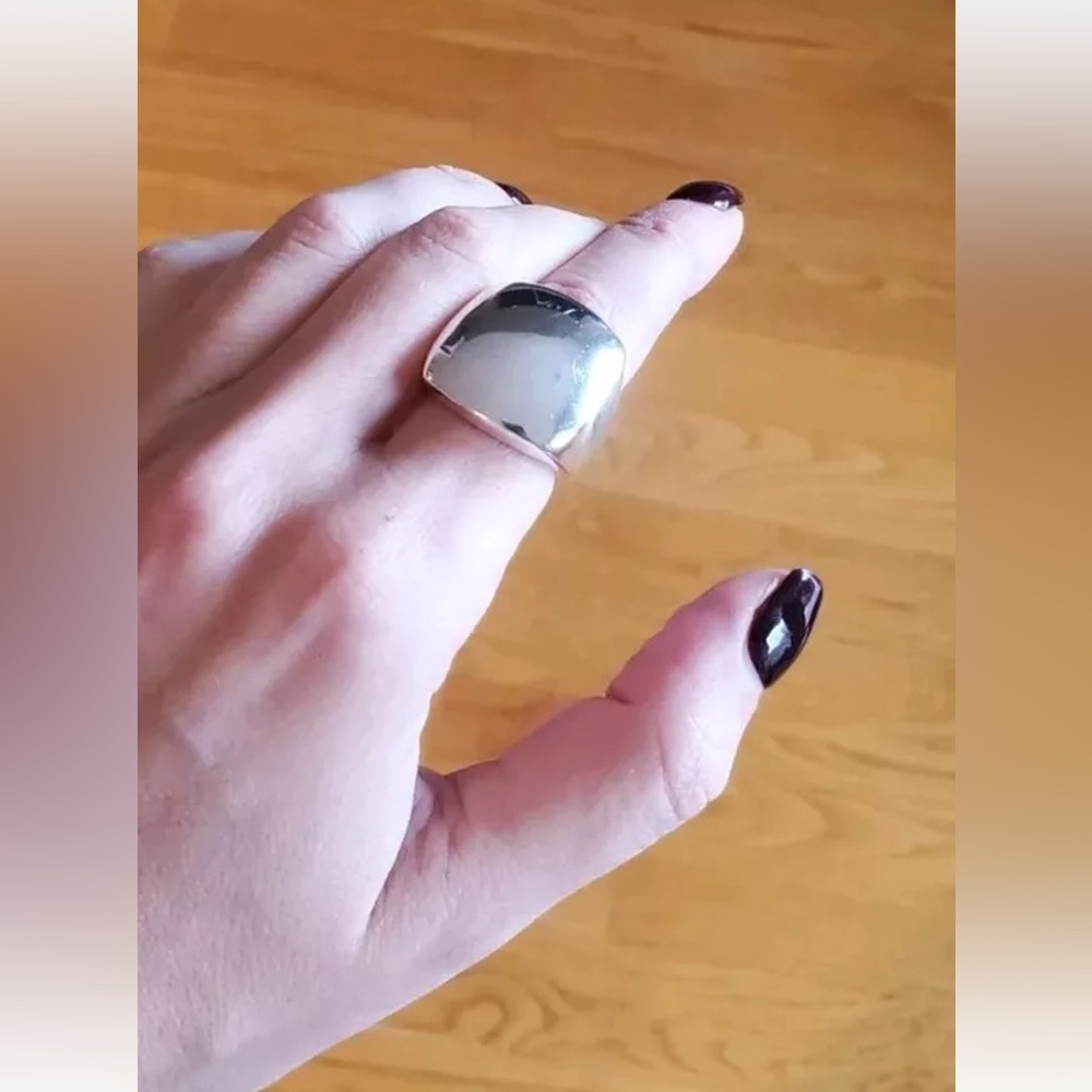 Sterling Silver 925 Square Large Statement Ring, … - image 6